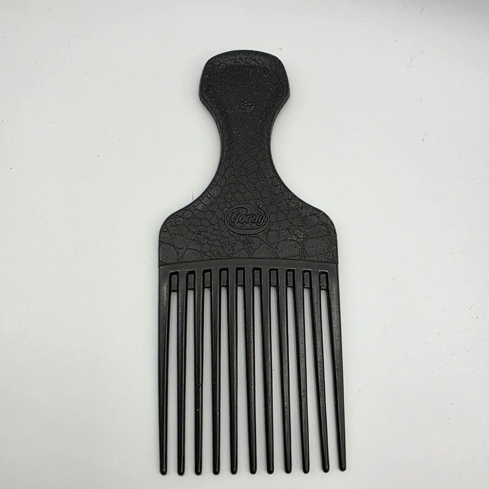 Vintage Goody Hair Picks Set of 2 Black Textured and Blue‎ Made in USA Retro